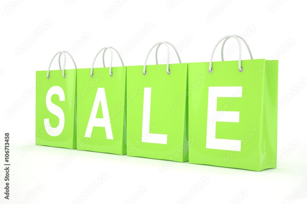 sale written on shopping bag. 3D rendering. sale written on shopping bag. 3D rendering.