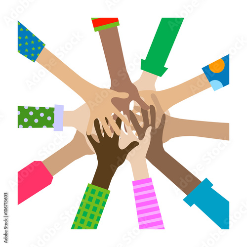 hands diverse togetherness