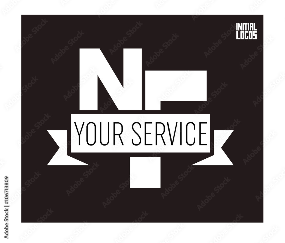 Fototapeta premium NF Initial Logo for your startup venture