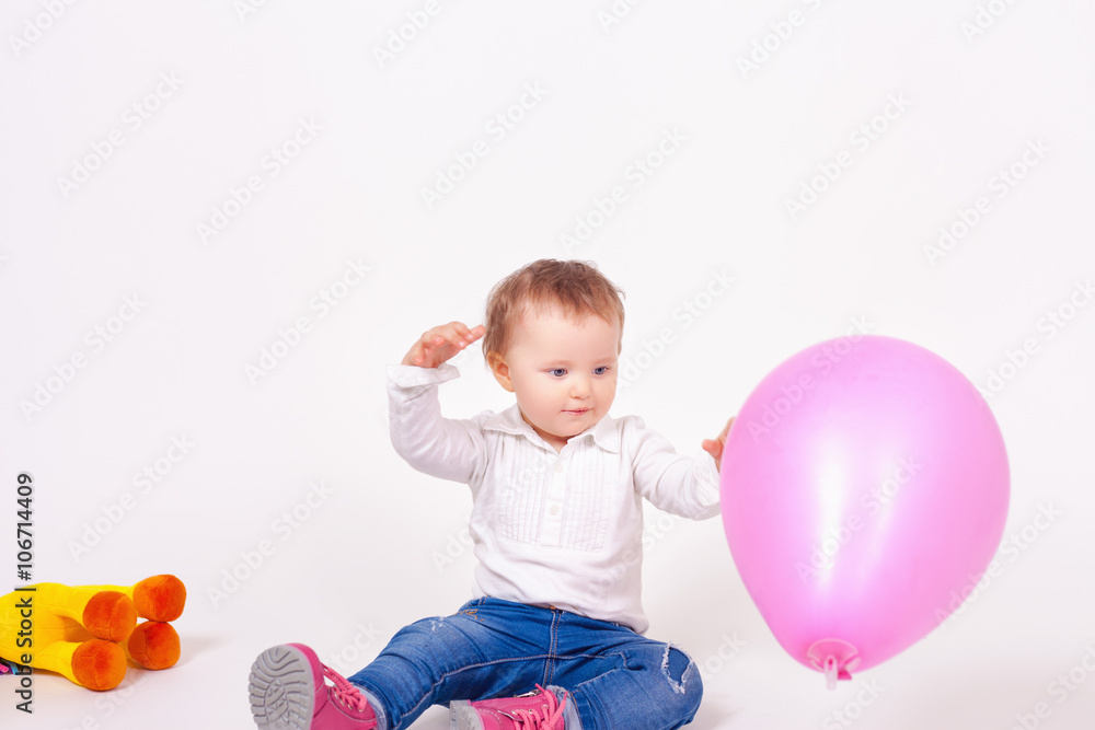 Funny baby celebrating first birthday Funny baby celebrating first birthday