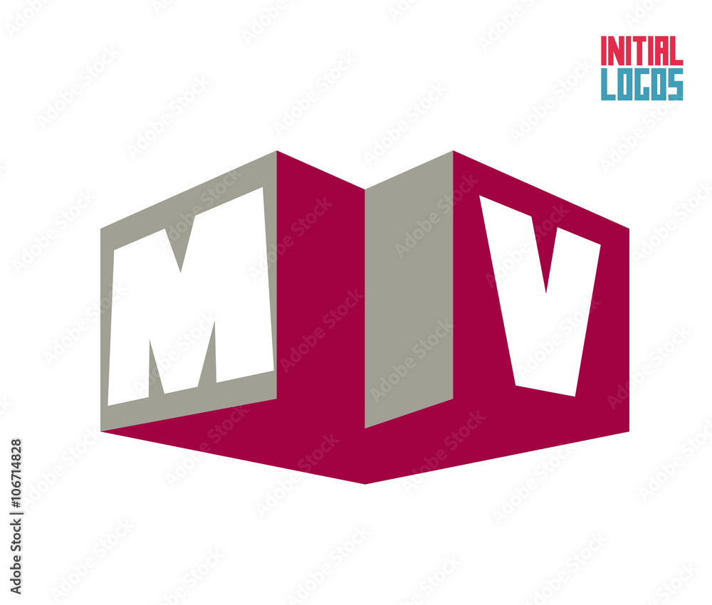 Fototapeta premium MV Initial Logo for your startup venture
