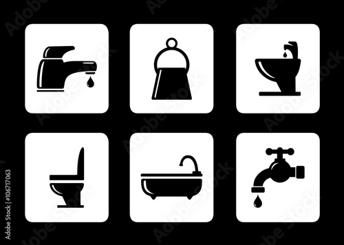 set bathroom icons