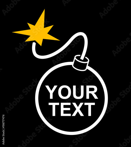 Time bomb with space for your own text. isolated image on black background photo