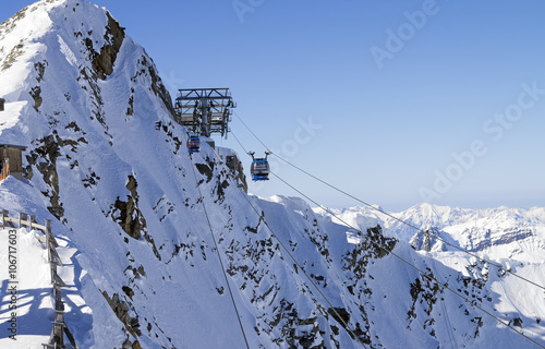 The cable car that leads to the top of the Hintertux Glacier. photo