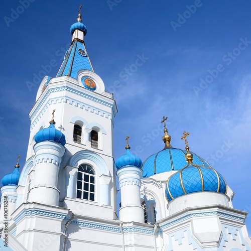 White Orthodox church in Elgava, Latvia photo