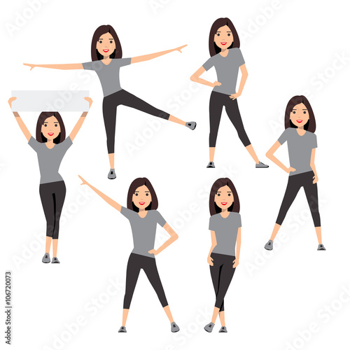 Fitness instructor. A slender girl