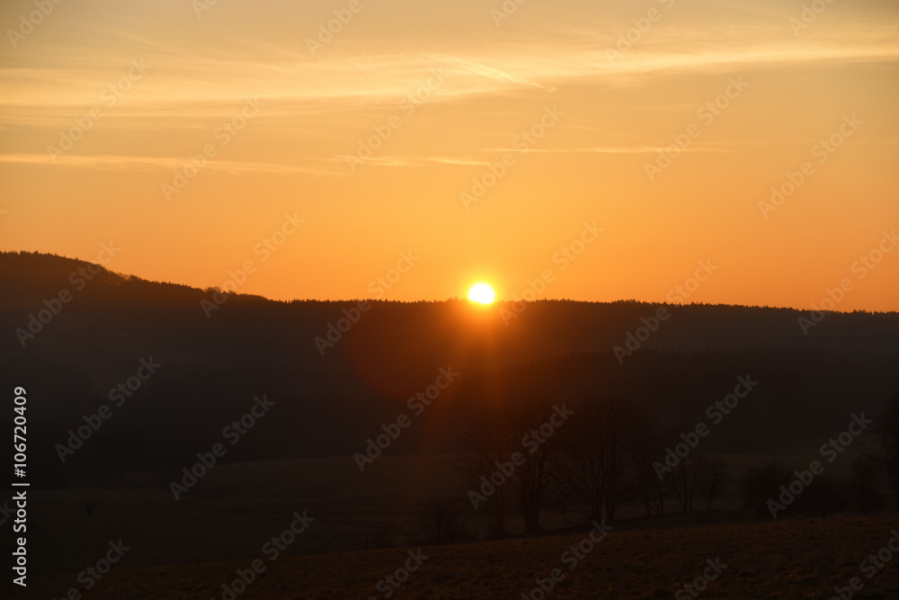 Sunrise in north of Bohemia