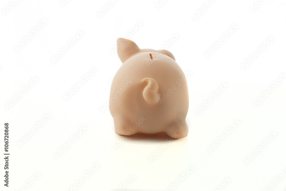 Piggy bank back isolated on a white background Piggy bank back isolated on a white background