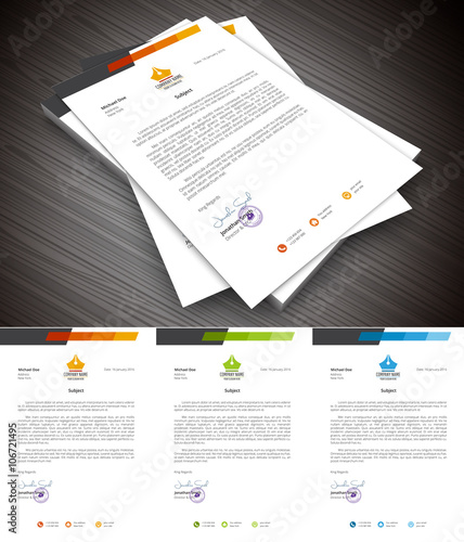 Letterhead.File contains text editable AI, EPS10, JPEG and free font link.