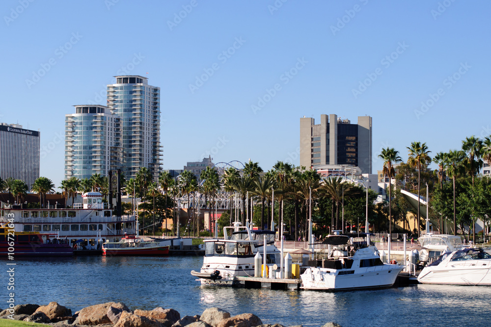 Waterfront of Long Beach in Los Angeles metropolitan area