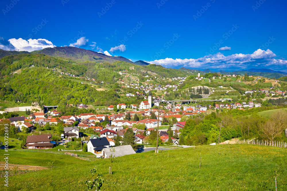 Croatian green region of Zagorje view