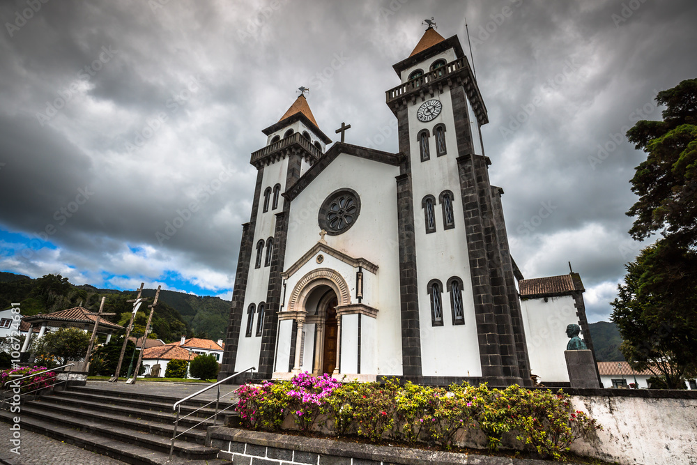 Tower of St. Sebastian church (Igreja Matriz de Sao Sebastiao) i Stock ...