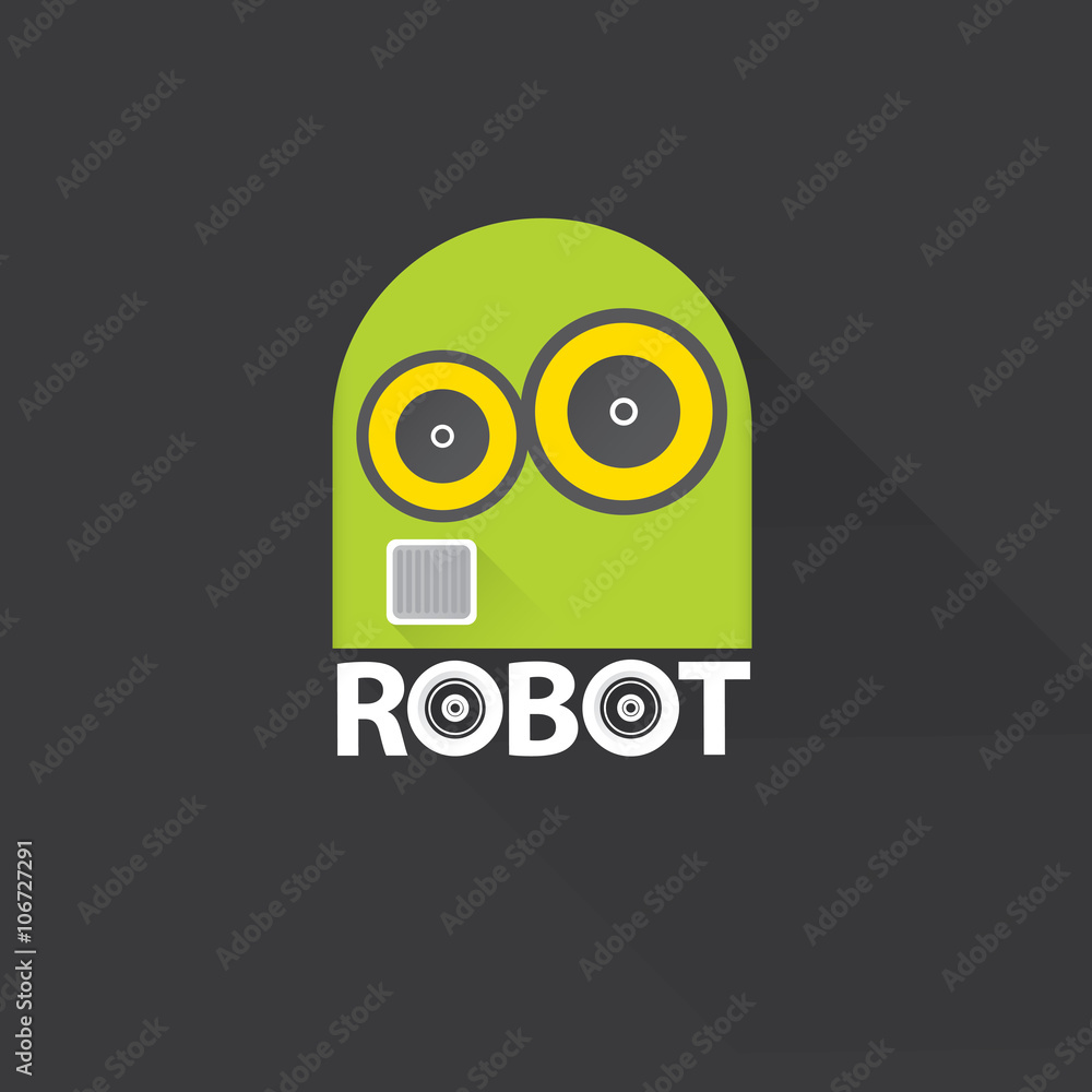 green robot head logo design green robot head logo design