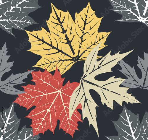 Pattern with stylish autumn leaves