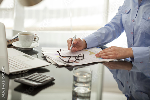 Businessperson working in office photo