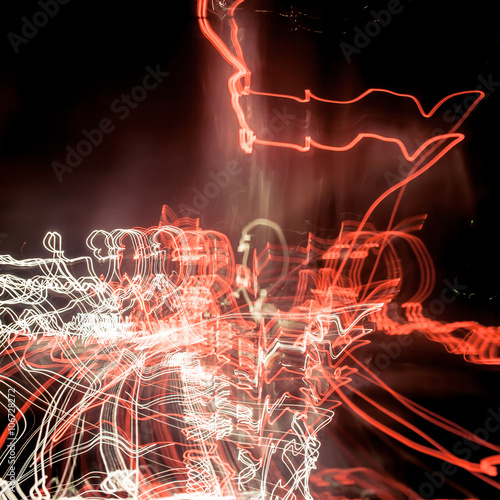 Abstract motion of city traffic lights