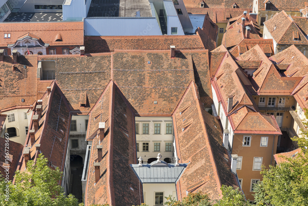 Graz aerial cityscape, Austria Graz aerial cityscape, Austria