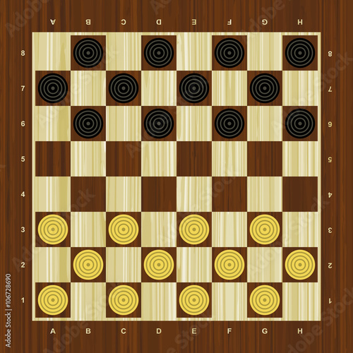Draughts vector checker board