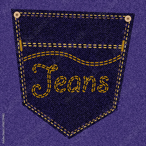 Purple jeans pocket