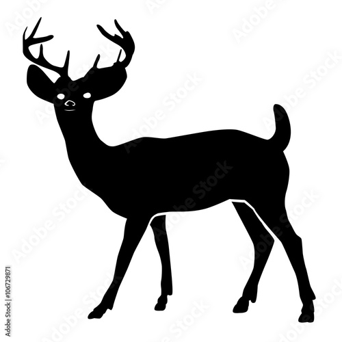 Silhouette noire d'un renne - Motif idéal pour les fêtes de Noël