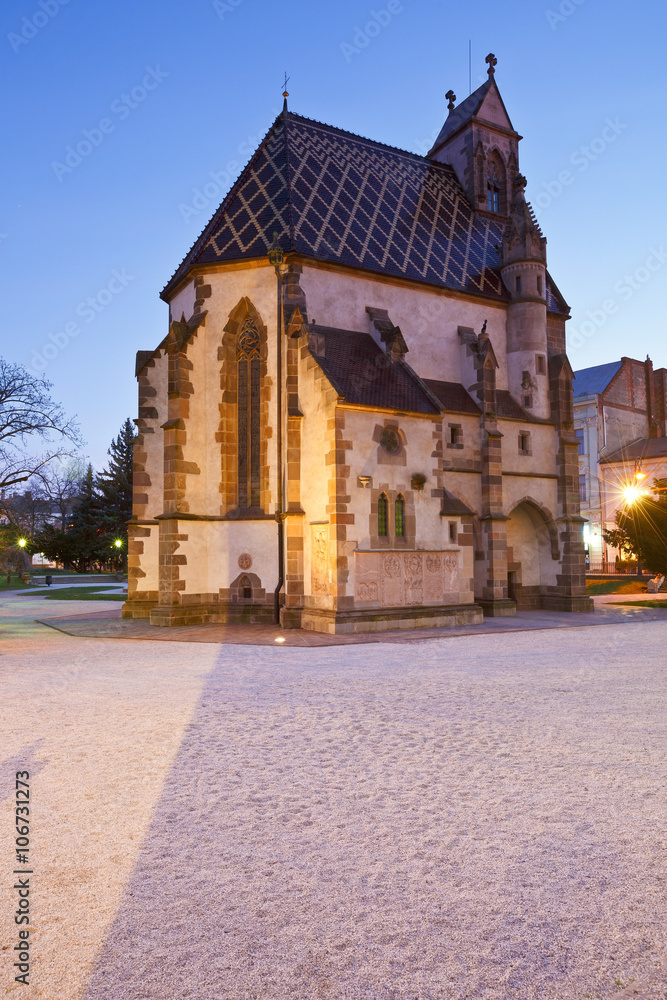 St. Michael chapel in the main square of Kosice city in eastern Slovakia.