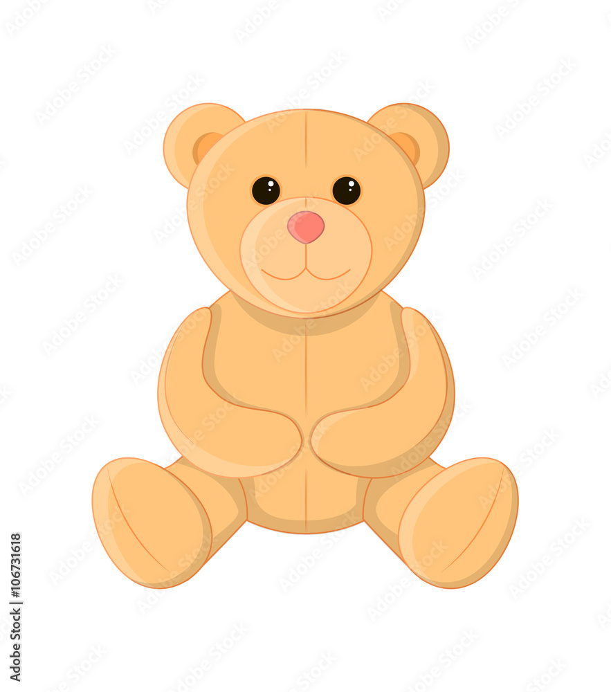 Cute teddy bear, soft toy, vector illustration Cute teddy bear, soft toy, vector illustration