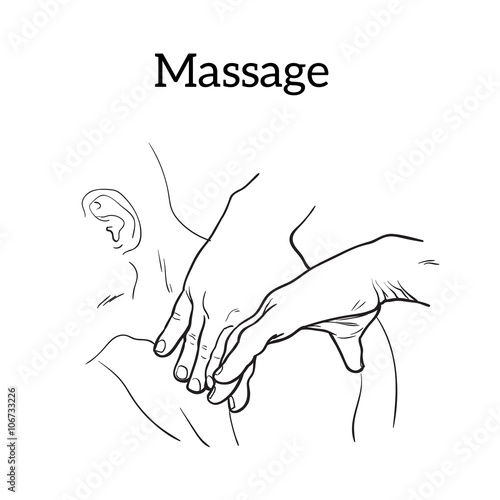 Hand massage, back massage, body massage. Types of massage. Set with image of massage. Hand massage. Massage therapy. Therapeutic manual massage. Relaxing therapy. Massage vector icons. Relaxation