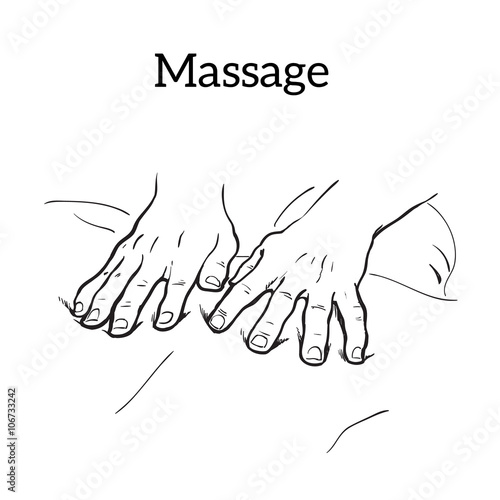 Hand massage, back massage, body massage. Types of massage. Set with image of massage. Hand massage. Massage therapy. Therapeutic manual massage. Relaxing therapy. Massage vector icons. Relaxation