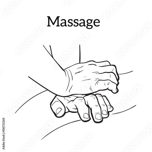 Hand massage, back massage, body massage. Types of massage. Set with image of massage. Hand massage. Massage therapy. Therapeutic manual massage. Relaxing therapy. Massage vector icons. Relaxation