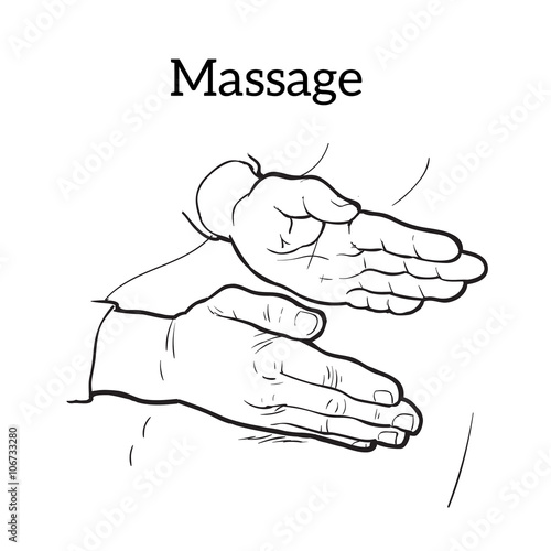 Hand massage, back massage, body massage. Types of massage. Set with image of massage. Hand massage. Massage therapy. Therapeutic manual massage. Relaxing therapy. Massage vector icons. Relaxation