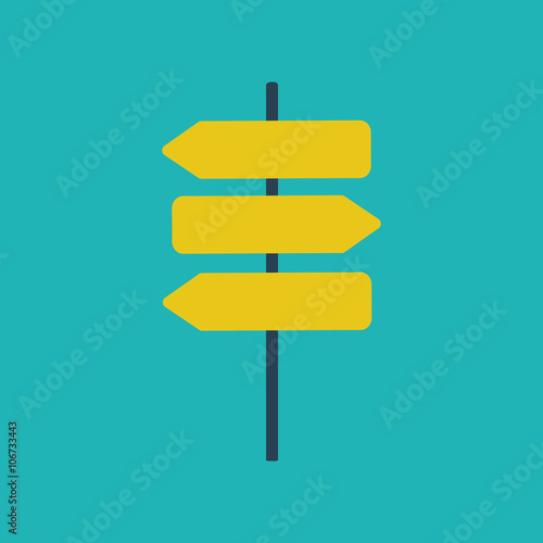 Road sign icon. Flat design. Vector illustration