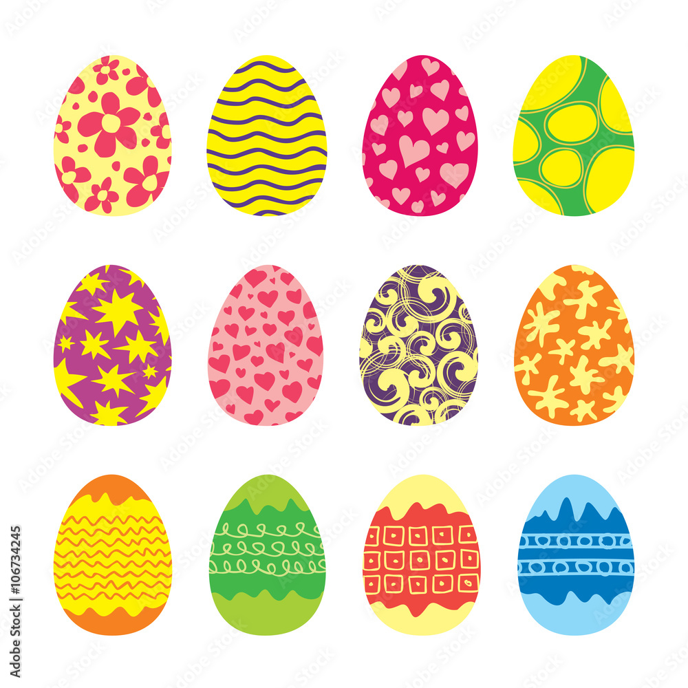 Easter Eggs Vector Icons Set Easter Eggs Vector Icons Set