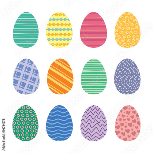 Easter Eggs Vector Icons Set
