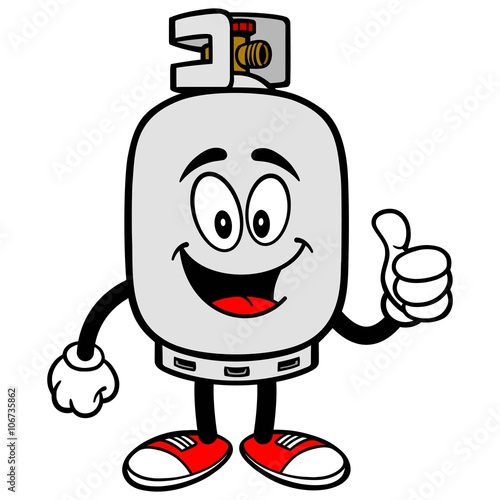 Propane Tank with Thumbs Up