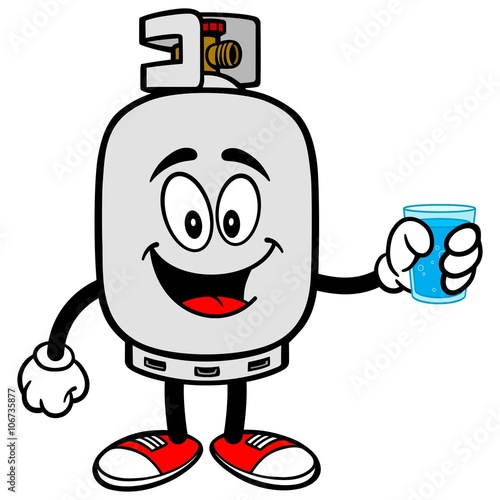 Propane Tank with a cup of Water