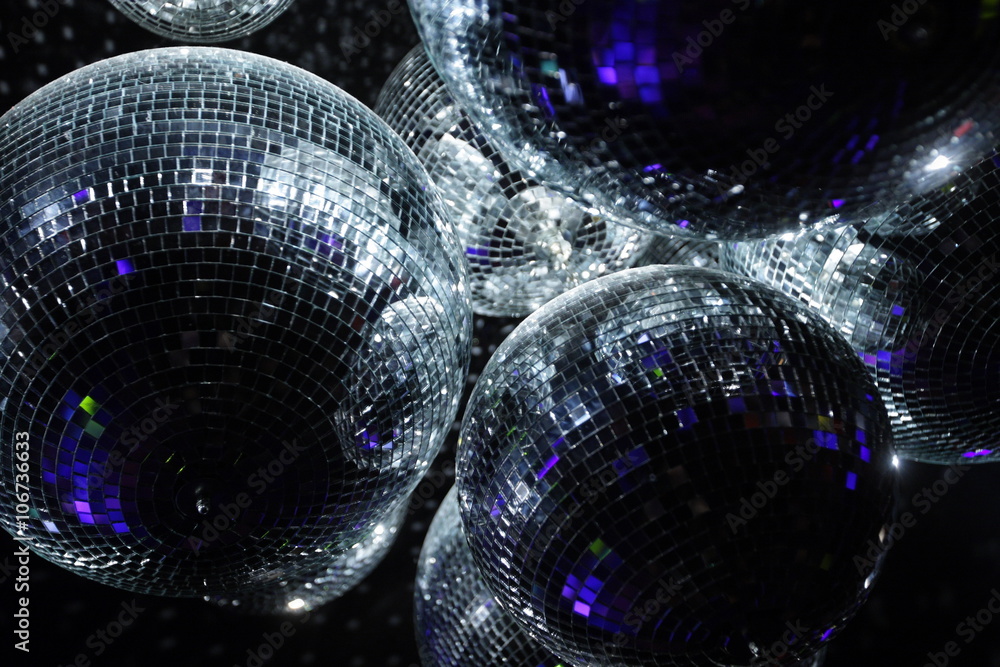 Fototapeta premium Disco balls in dark 