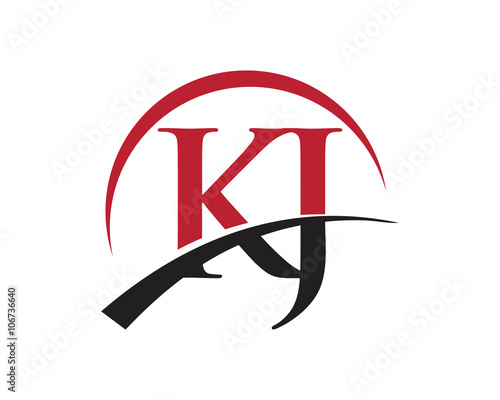 KJ red letter logo swoosh
