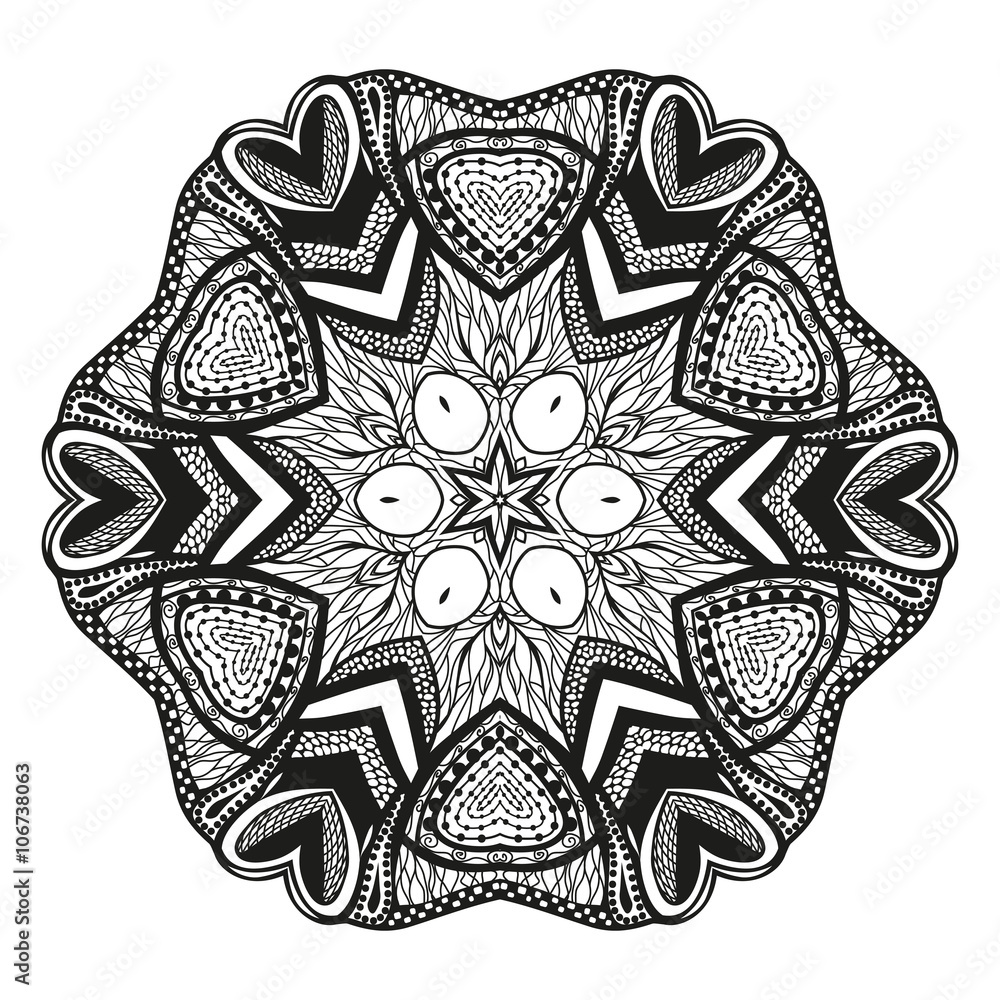 Mandala. Ethnic decorative element. Round ornament. Ethnic Amulet. Islam, Arabic, Indian, ottoman motifs. Coloring element. Hand drawn background Mandala. Ethnic decorative element. Round ornament. Ethnic Amulet. Islam, Arabic, Indian, ottoman motifs. Coloring element. Hand drawn background