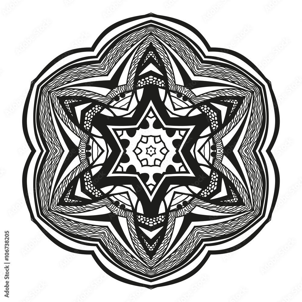 Mandala. Ethnic decorative element. Round ornament. Ethnic Amulet. Islam, Arabic, Indian, ottoman motifs. Coloring element. Hand drawn background Mandala. Ethnic decorative element. Round ornament. Ethnic Amulet. Islam, Arabic, Indian, ottoman motifs. Coloring element. Hand drawn background