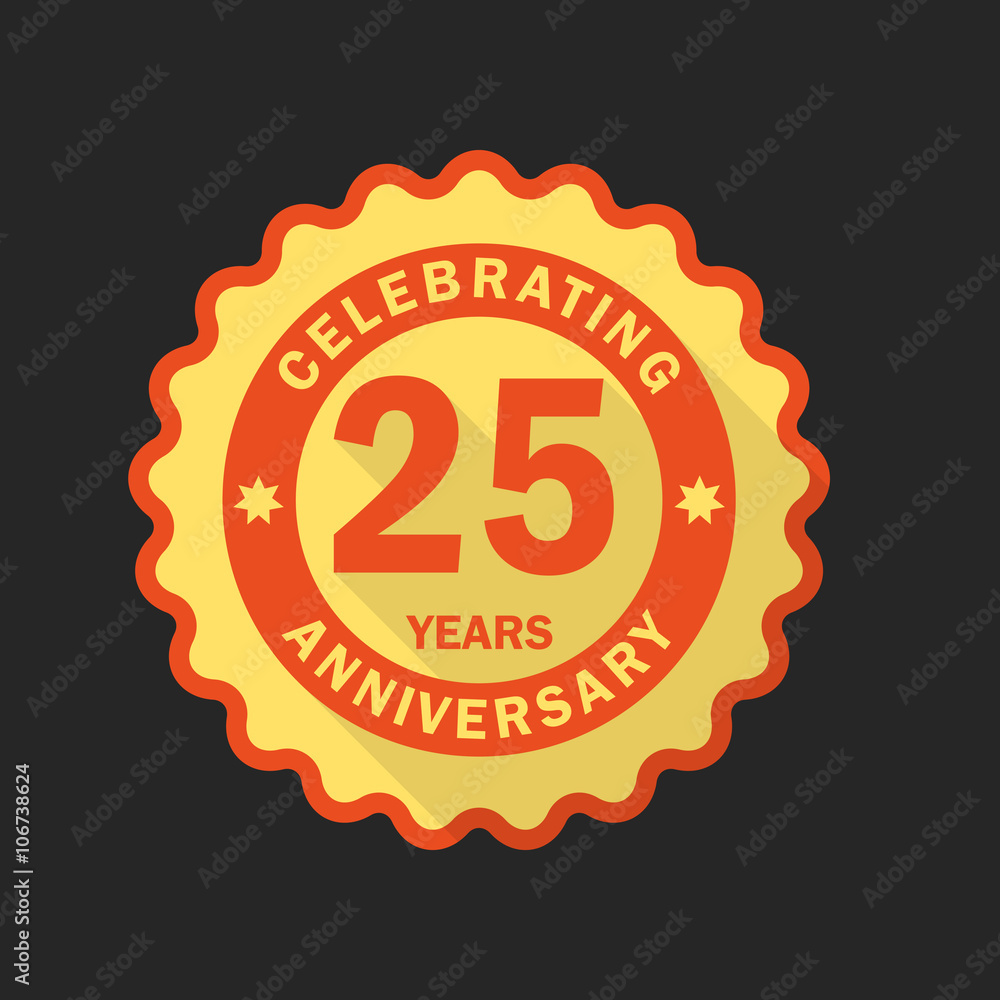 Fototapeta premium Anniversary emblem, logo template. Flat style icon