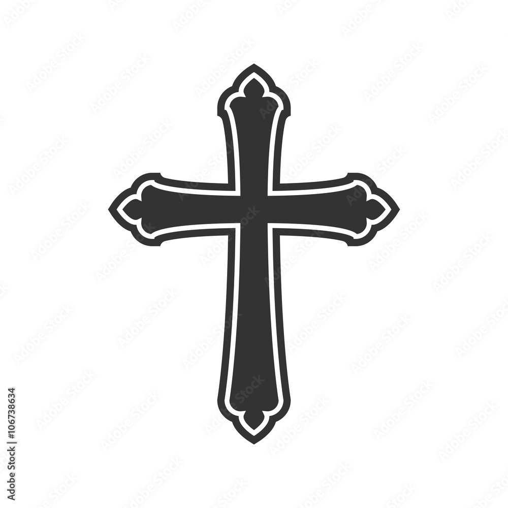 Symbol of a church cross. Christianity religion symbol