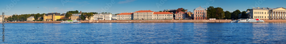 Panoramic view of St. Petersburg. Vasilyevsky Island