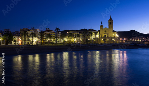 Seaside of Sitges in early morning