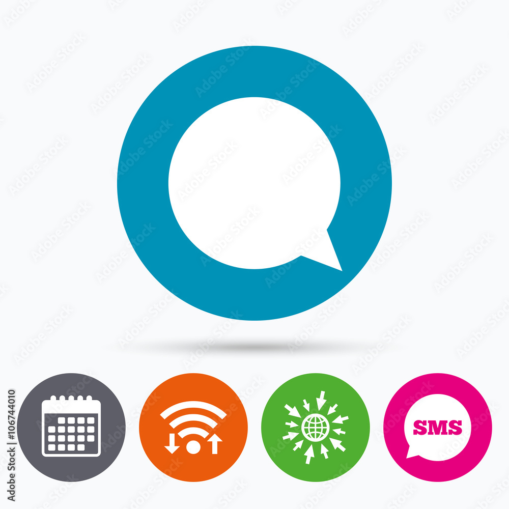 Chat sign icon. Speech bubble symbol. Chat sign icon. Speech bubble symbol.