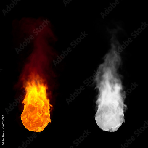 Fireball with rising flame with alpha channel photo