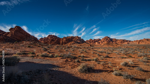 Panorama of Valley of Fire State Park on a Sunny Day