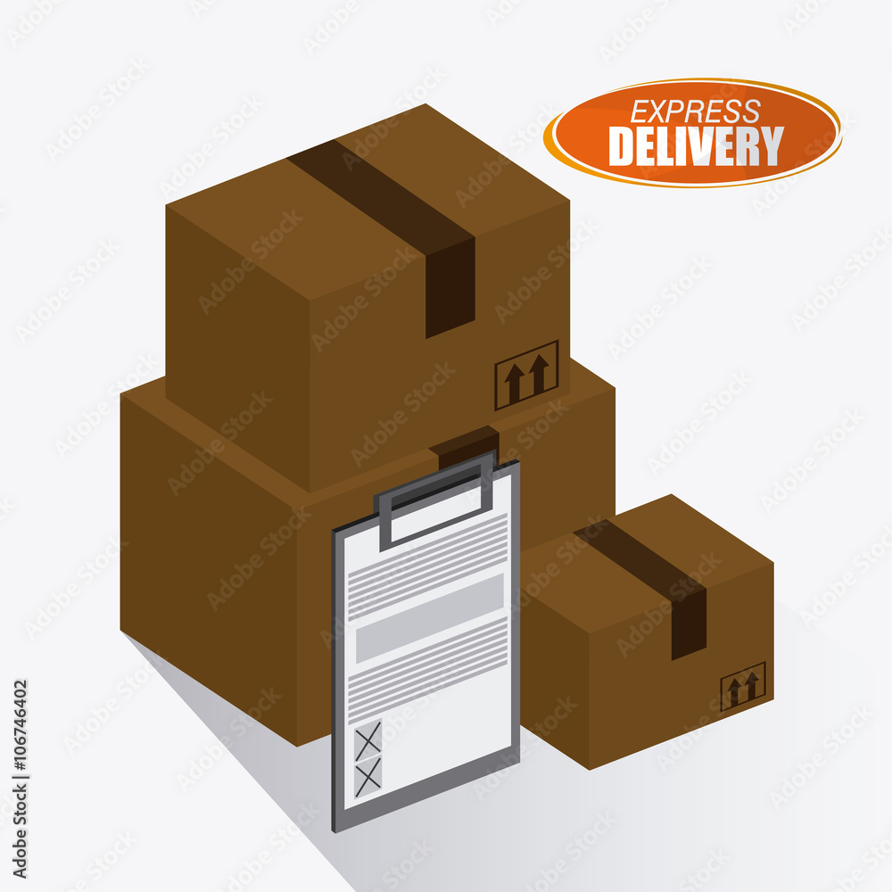 Express delivery box design , vector illustration Express delivery box design , vector illustration