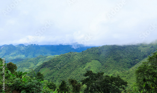 A natural geological wonder of limestone mountain  Laos