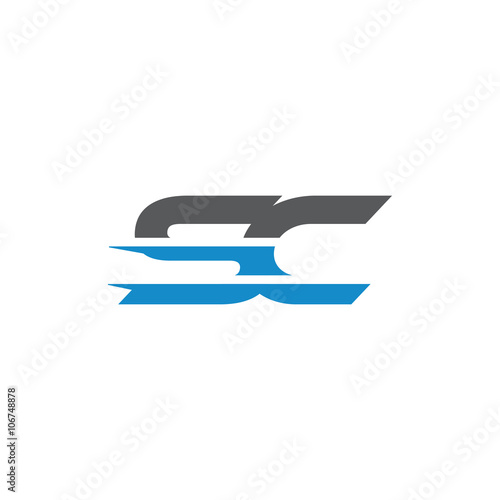 Simple Modern Dynamic Letter Initial Logo sc