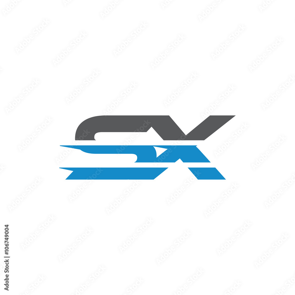 Fototapeta premium Simple Modern Dynamic Letter Initial Logo sx